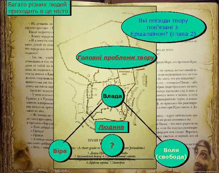 Багато різних людей приходить в це місто Які епізоди твору пов'язані з Єршалаїмом? (глава