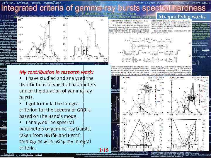 My qualifying works My contribution in research work: • I have studied analyzed the