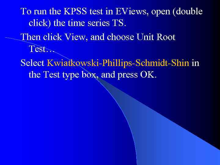 kpss test eviews