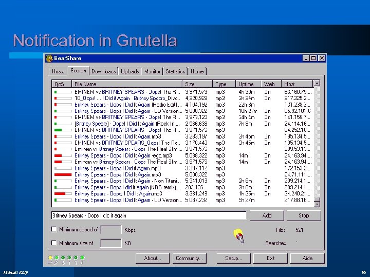 Notification in Gnutella Manuel Kolp 85 