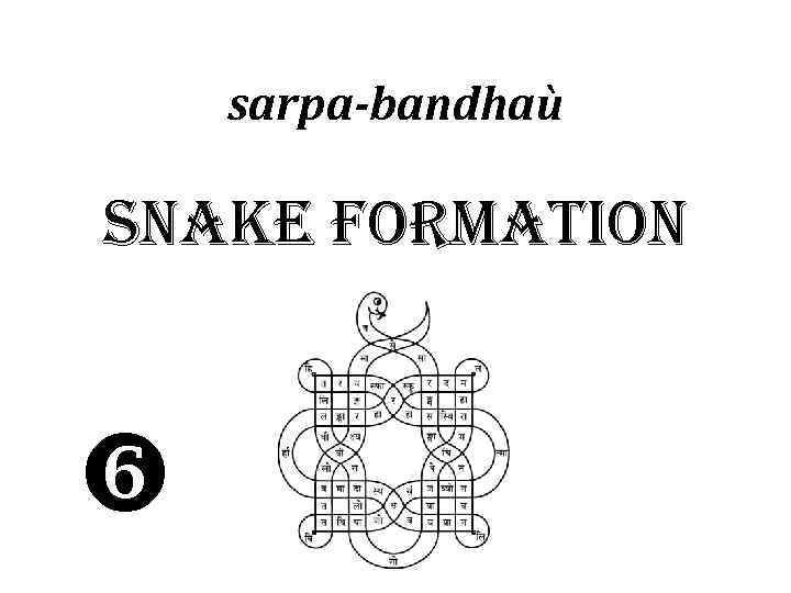 sarpa-bandhaù snake Formation z 