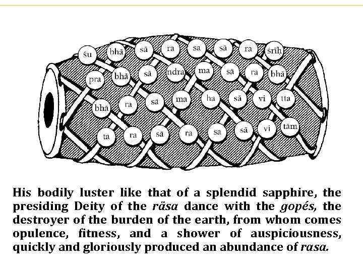 His bodily luster like that of a splendid sapphire, the presiding Deity of the