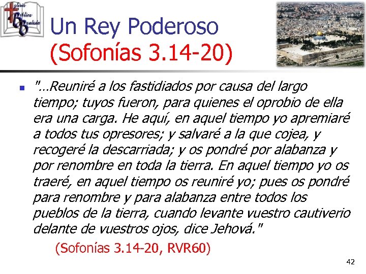 Un Rey Poderoso (Sofonías 3. 14 -20) n 