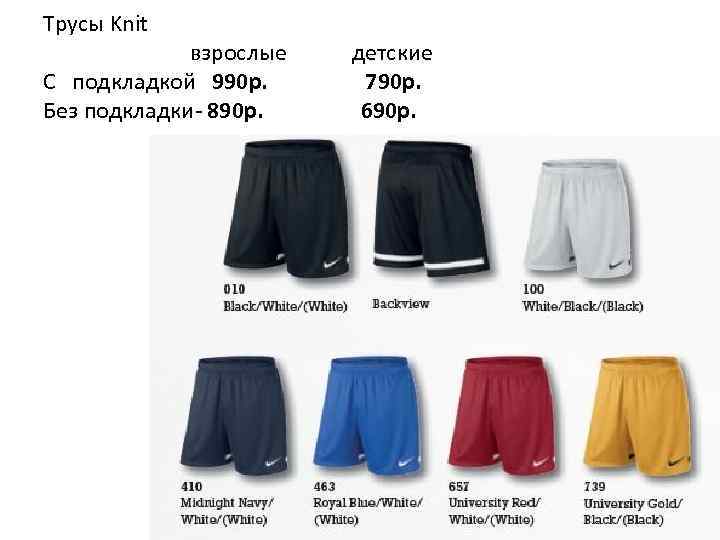 Трусы Knit взрослые C подкладкой 990 р. Без подкладки- 890 р. детские 790 p.