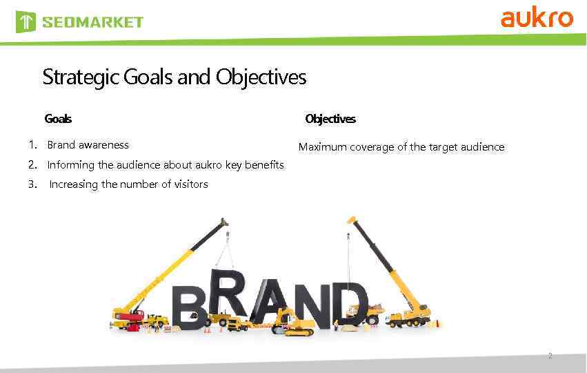 Strategic Goals and Objectives Goals 1. Brand awareness Objectives Maximum coverage of the target
