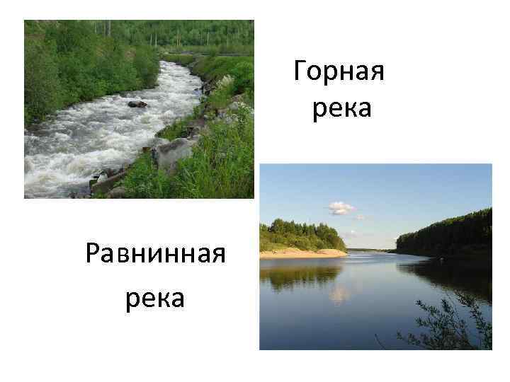 Горная река Равнинная река 