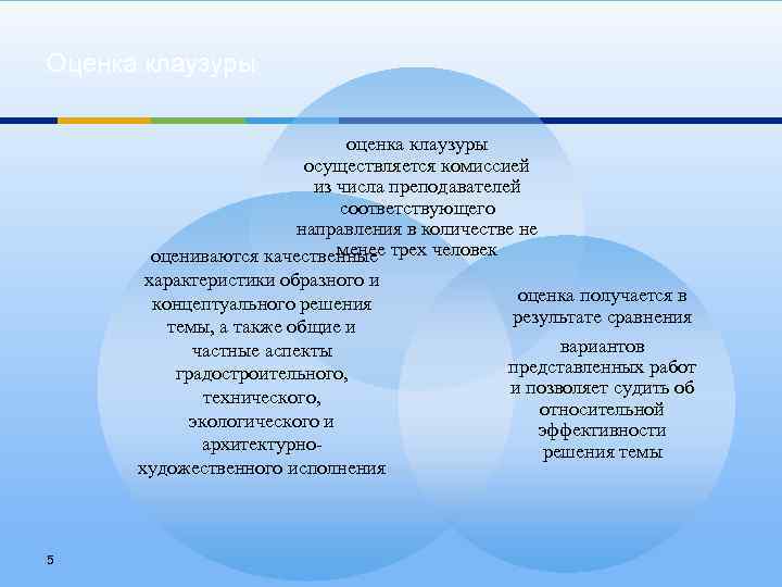 Оценка клаузуры осуществляется комиссией из числа преподавателей соответствующего направления в количестве не менее оцениваются