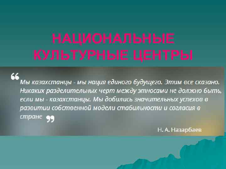 НАЦИОНАЛЬНЫЕ КУЛЬТУРНЫЕ ЦЕНТРЫ 