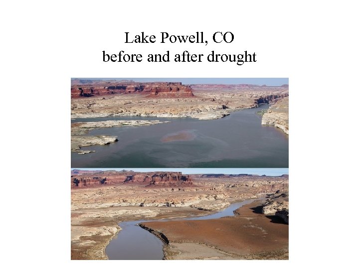 Lake Powell, CO before and after drought 