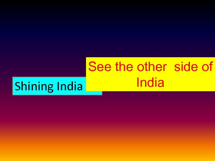 See the other side of India Shining India 