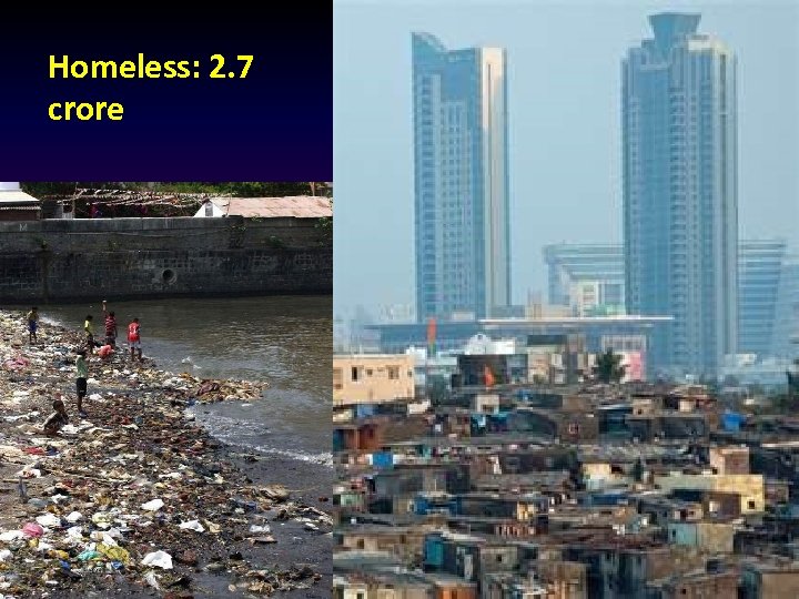 Homeless: 2. 7 crore 
