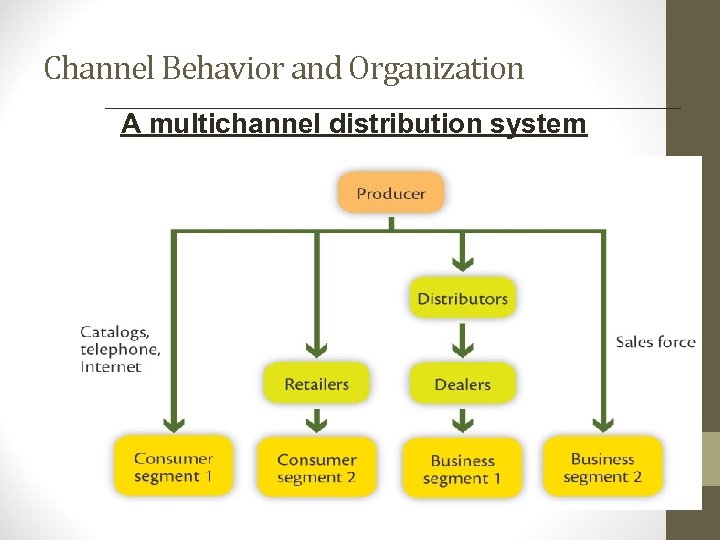 Channel Behavior and Organization A multichannel distribution system 
