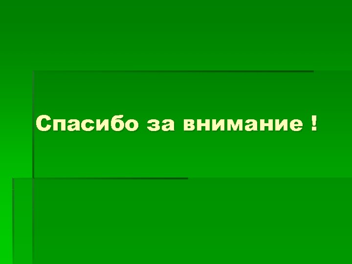 Спасибо за внимание ! 