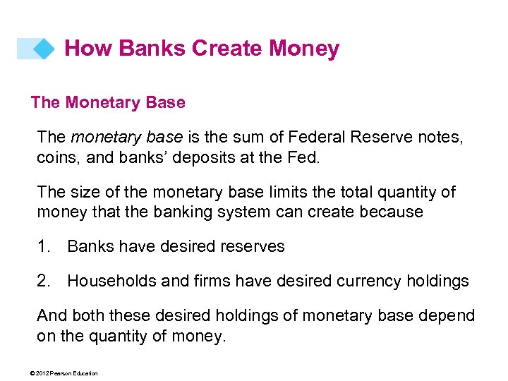 How Banks Create Money The Monetary Base The monetary base is the sum of