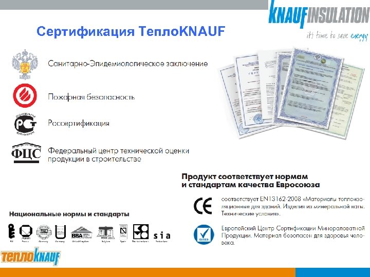 Сертификация Тепло. KNAUF 