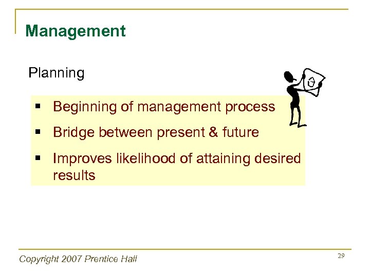 Management Planning § Beginning of management process § Bridge between present & future §
