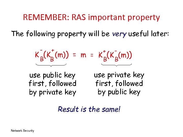 REMEMBER: RAS important property The following property will be very useful later: - +