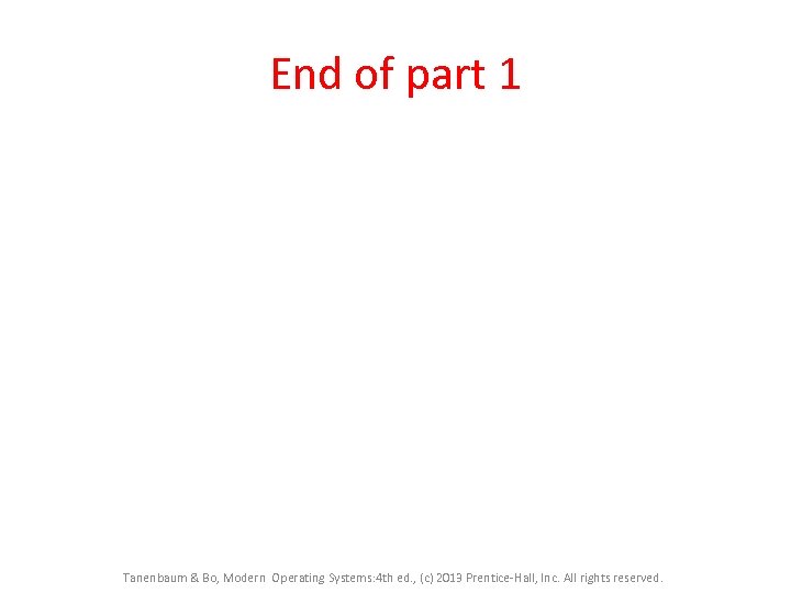 End of part 1 Tanenbaum & Bo, Modern Operating Systems: 4 th ed. ,