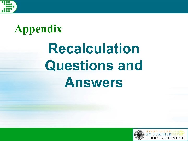 Appendix Recalculation Questions and Answers 