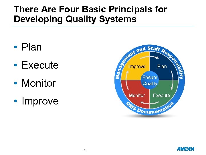 There Are Four Basic Principals for Developing Quality Systems • Plan • Execute •