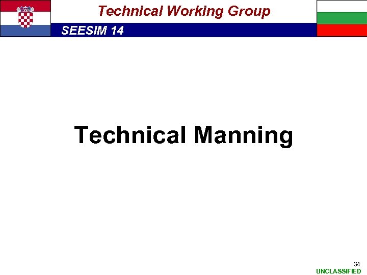 Technical Working Group SEESIM 14 Technical Manning 34 UNCLASSIFIED 