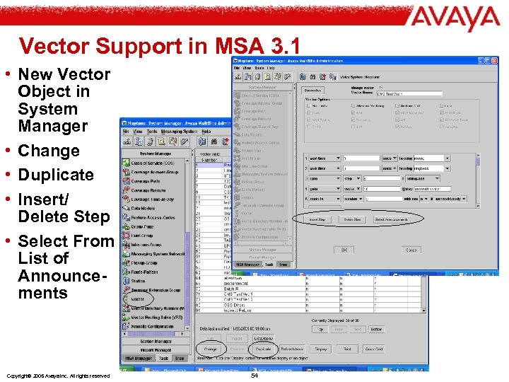 Vector Support in MSA 3. 1 • New Vector Object in System Manager •