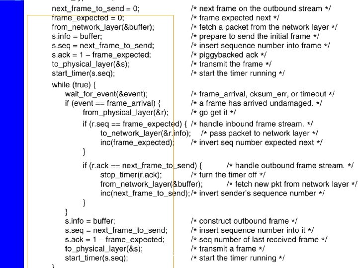 Alternating bit protocol Topics in Networking 44 