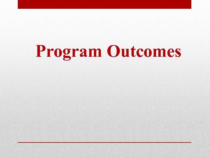 Program Outcomes 