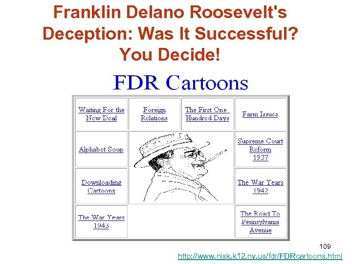 Franklin Delano Roosevelt's Deception: Was It Successful? You Decide! 109 http: //www. nisk. k