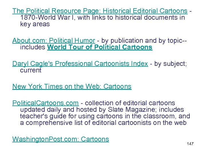 The Political Resource Page: Historical Editorial Cartoons - 1870 -World War I, with links