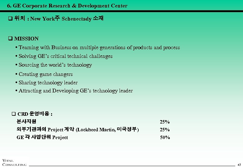 6. GE Corporate Research & Development Center q 위치 : New York주 Schenectady 소재