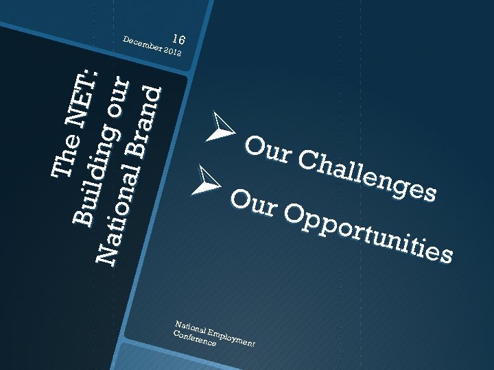 Dece mbe 16 Th e Bu ild N ET : Natio ing o ur