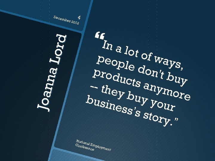 Dece mbe 4 Joan na L o rd r 201 2 In a lo