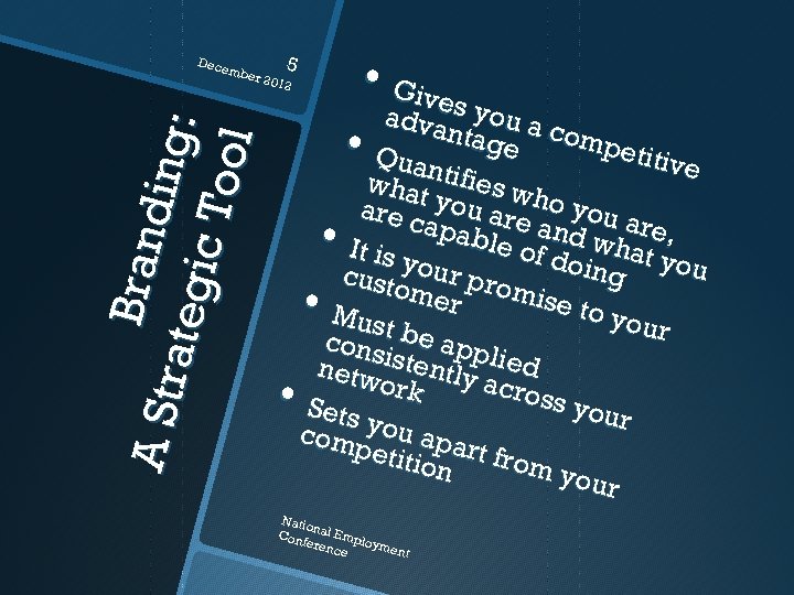 Dece mbe 5 Br an A S tr din g ate g : ic