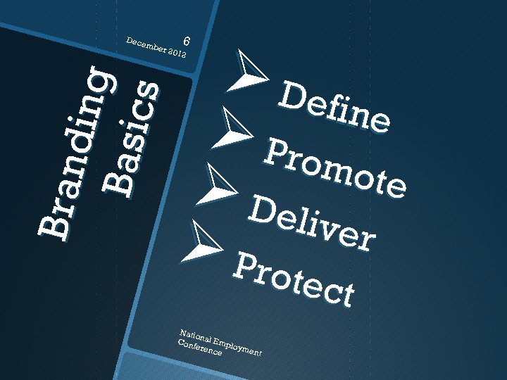 Dece mbe 6 Ø Def ine Ø Prom ote Ø Del iver Ø Pro