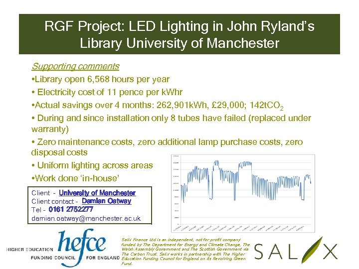 RGF Project: LED Lighting in John Ryland’s Library University of Manchester Supporting comments •