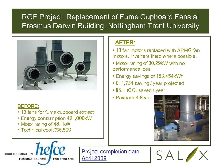 RGF Project: Replacement of Fume Cupboard Fans at Erasmus Darwin Building, Nottingham Trent University