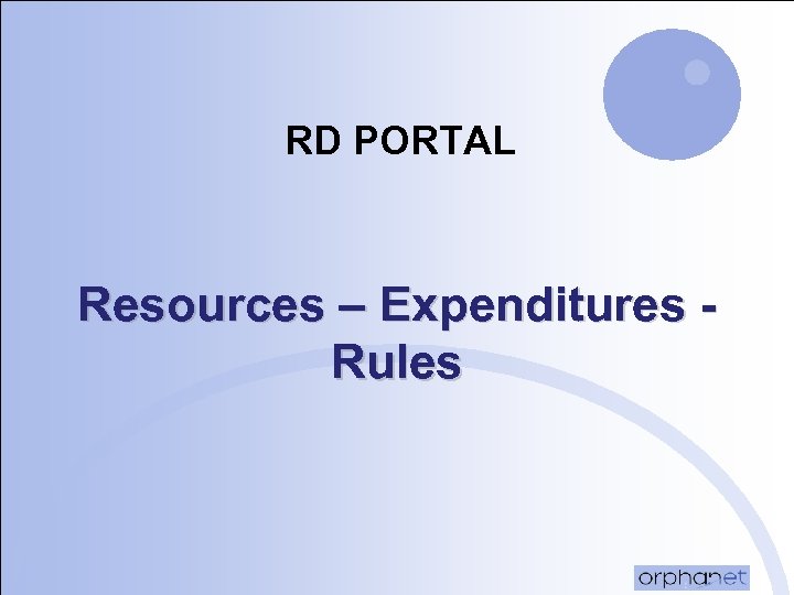 RD PORTAL Resources – Expenditures - Rules 