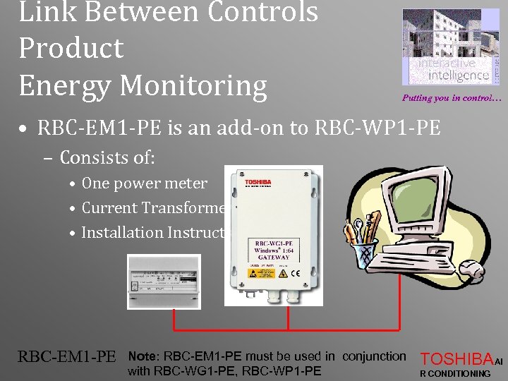 Link Between Controls Product Energy Monitoring Putting you in control… • RBC-EM 1 -PE