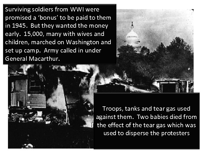 Surviving soldiers from WWI were promised a ‘bonus’ to be paid to them in