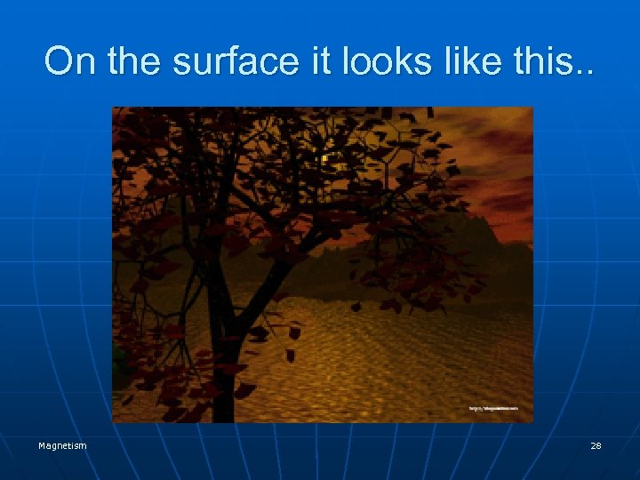 On the surface it looks like this. . Magnetism 28 