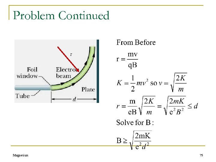 Problem Continued r Magnetism 75 