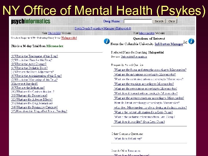 NY Office of Mental Health (Psykes) 31 