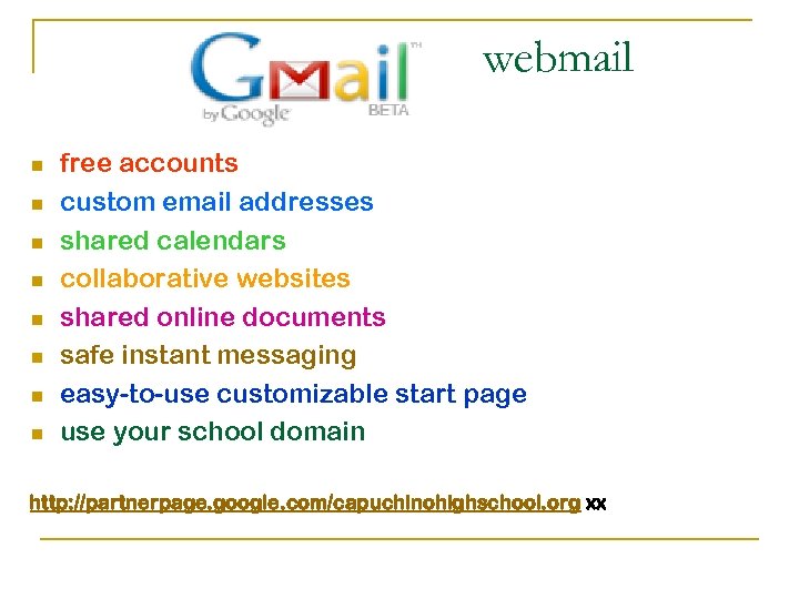 webmail n n n n free accounts custom email addresses shared calendars collaborative websites