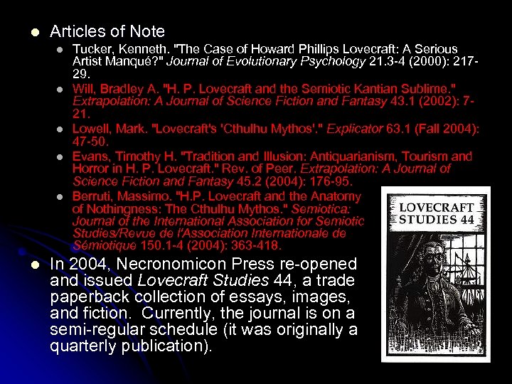 l Articles of Note l l l Tucker, Kenneth. 