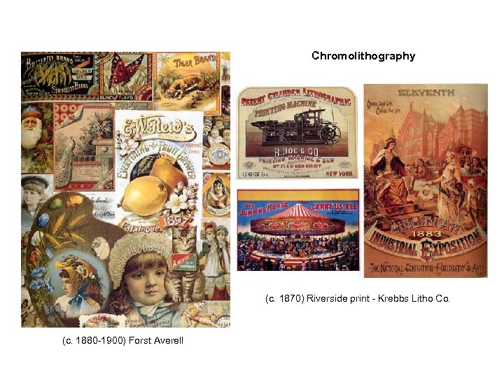 Chromolithography (c. 1870) Riverside print - Krebbs Litho Co. (c. 1880 -1900) Forst Averell