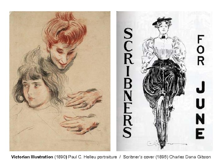 Victorian Illustration (1890) Paul C. Helleu portraiture / Scribner’s cover (1895) Charles Dana Gibson