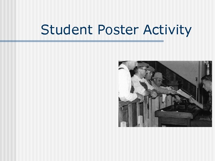 Student Poster Activity 