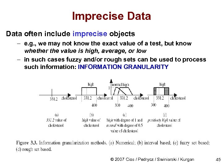 Imprecise Data often include imprecise objects – e. g. , we may not know