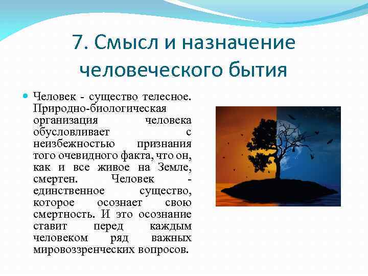 Бытие человека проблема смысла человеческого существования презентация